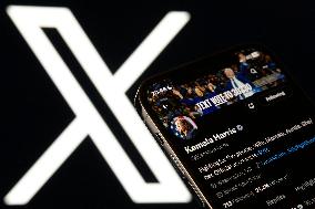 Kamala Harris’ Personal Account On X Displayed On IPhone