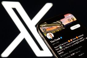 Tim Cook’ Account Displayed On The X Social Network Platform