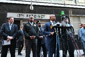 Press Conference With New York City Mayor Eric Adams And NYPD After Suspect Arrested For Stabbing Multiple People Leaving 2 Dead