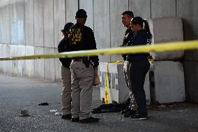 Crime Scene Investigators Search Scene Where 36 Year Old Woman Was Critically Stabbed Outside The United Nations