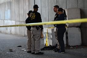 Crime Scene Investigators Search Scene Where 36 Year Old Woman Was Critically Stabbed Outside The United Nations