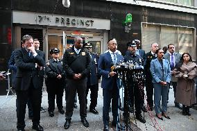 Press Conference With New York City Mayor Eric Adams And NYPD After Suspect Arrested For Stabbing Multiple People Leaving 2 Dead