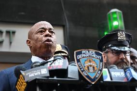 Press Conference With New York City Mayor Eric Adams And NYPD After Suspect Arrested For Stabbing Multiple People Leaving 2 Dead