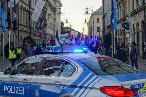 Munich Police At A Pro-Palestinian Rally