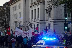 Munich Police At A Pro-Palestinian Rally