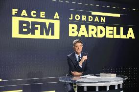 Exclusive - Jordan Bardella Appears On BFM - Paris