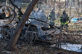 Aftermath of Russian shelling of Odesa on November 18, 2024