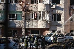 Aftermath of Russian shelling of Odesa on November 18, 2024