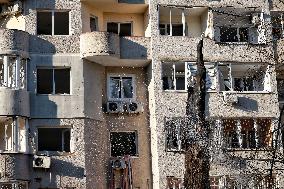 Aftermath of Russian shelling of Odesa on November 18, 2024