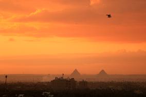 Giza Pyramids At Sunset - Cairo