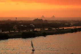 Giza Pyramids At Sunset - Cairo