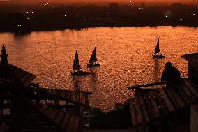 Giza Pyramids At Sunset - Cairo