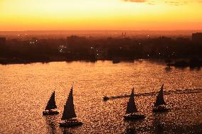 Giza Pyramids At Sunset - Cairo