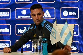 Press Conference With The Argentina Coach And Training Session. South American Qualifiers