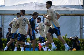 Press Conference With The Argentina Coach And Training Session. South American Qualifiers