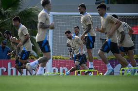 Press Conference With The Argentina Coach And Training Session. South American Qualifiers