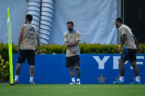 Press Conference With The Argentina Coach And Training Session. South American Qualifiers