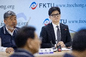 People Power Party Leader Han Dong-hoon Holds Meeting With Korean Federation Of Trade Unions