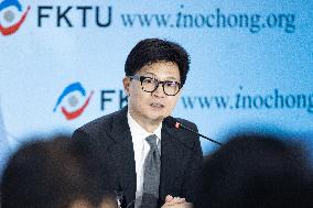 People Power Party Leader Han Dong-hoon Holds Meeting With Korean Federation Of Trade Unions