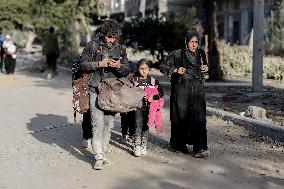 Displaced Palestinians Fleeing Beit Lahia - Northern Gaza