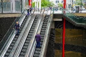 Daily Life At Metro Station Antwerp, Belgium