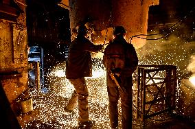 Continuous casting section at Zaporizhstal Steel Works