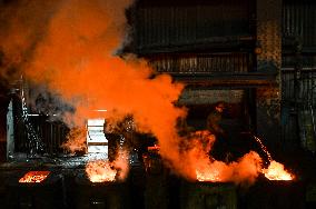 Continuous casting section at Zaporizhstal Steel Works