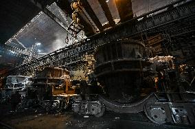 Continuous casting section at Zaporizhstal Steel Works