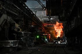 Continuous casting section at Zaporizhstal Steel Works