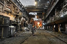 Continuous casting section at Zaporizhstal Steel Works