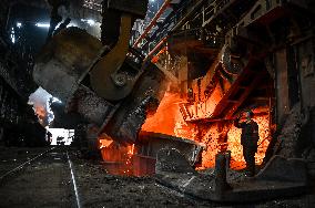 Continuous casting section at Zaporizhstal Steel Works