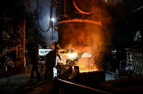 Continuous casting section at Zaporizhstal Steel Works