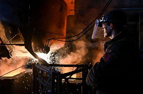 Continuous casting section at Zaporizhstal Steel Works