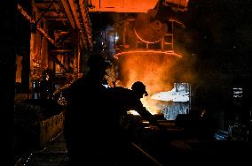 Continuous casting section at Zaporizhstal Steel Works