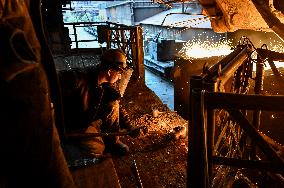 Continuous casting section at Zaporizhstal Steel Works