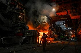 Continuous casting section at Zaporizhstal Steel Works