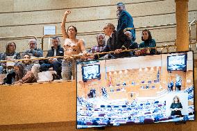 FEMEN Protests In The Senate - Madrid