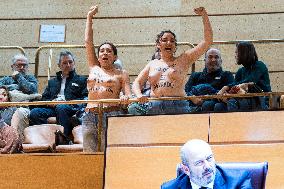 FEMEN Protests In The Senate - Madrid