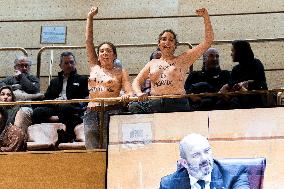 FEMEN Protests In The Senate - Madrid