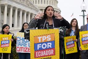 DC: Rep Ocasio-Cortez hold a TPS for Ecuadorians press conference