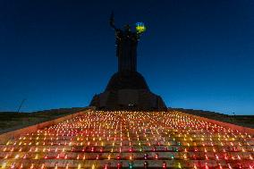 1,000 Candles On The 1,000th Day Of The Full-scale Invasion Russia To Ukraine