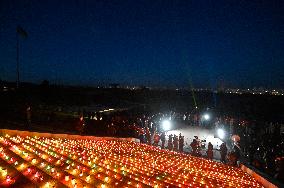 1,000 vigil lanterns lit up at Motherland Monument to mark 1,000 days since Russias full-scale invasion