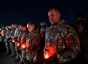 1,000 vigil lanterns lit up at Motherland Monument to mark 1,000 days since Russias full-scale invasion