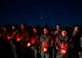 1,000 vigil lanterns lit up at Motherland Monument to mark 1,000 days since Russias full-scale invasion