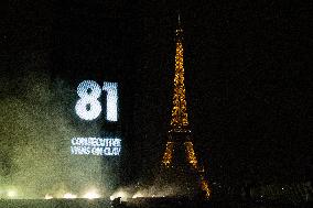 Rafael Nadal's Giant Projection In Paris