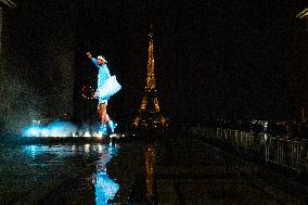 Rafael Nadal's Giant Projection In Paris