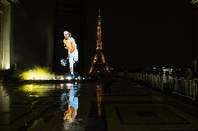 Rafael Nadal's Giant Projection In Paris