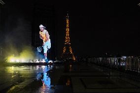 Rafael Nadal's Giant Projection In Paris