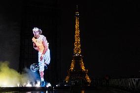 Rafael Nadal's Giant Projection In Paris