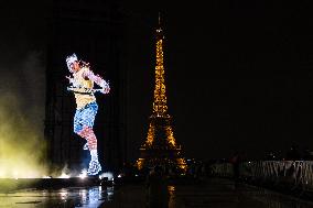 Rafael Nadal's Giant Projection In Paris